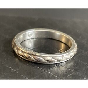 BRIGHTON Stack Ring Silver Tone Band Classic Rope Size 7